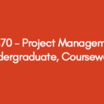 549470 - Project Management, Undergraduate, Coursework