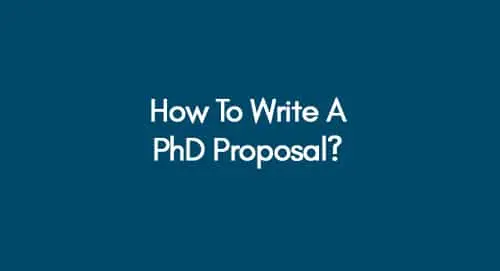How To Write A PhD Proposal