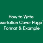 How to Write Dissertation Cover Page? | Format & Example