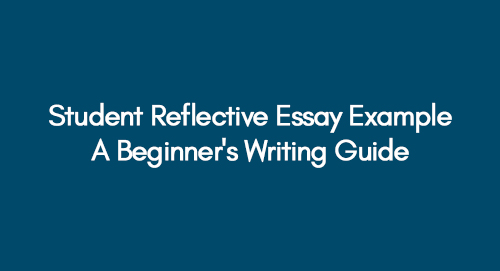 Student Reflective Essay Example A Beginner's Writing Guide