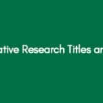 Quantitative Research Titles and Topics