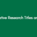 Quantitative Research Titles and Topics