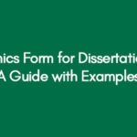 Ethics Form for Dissertation A Guide with Examples