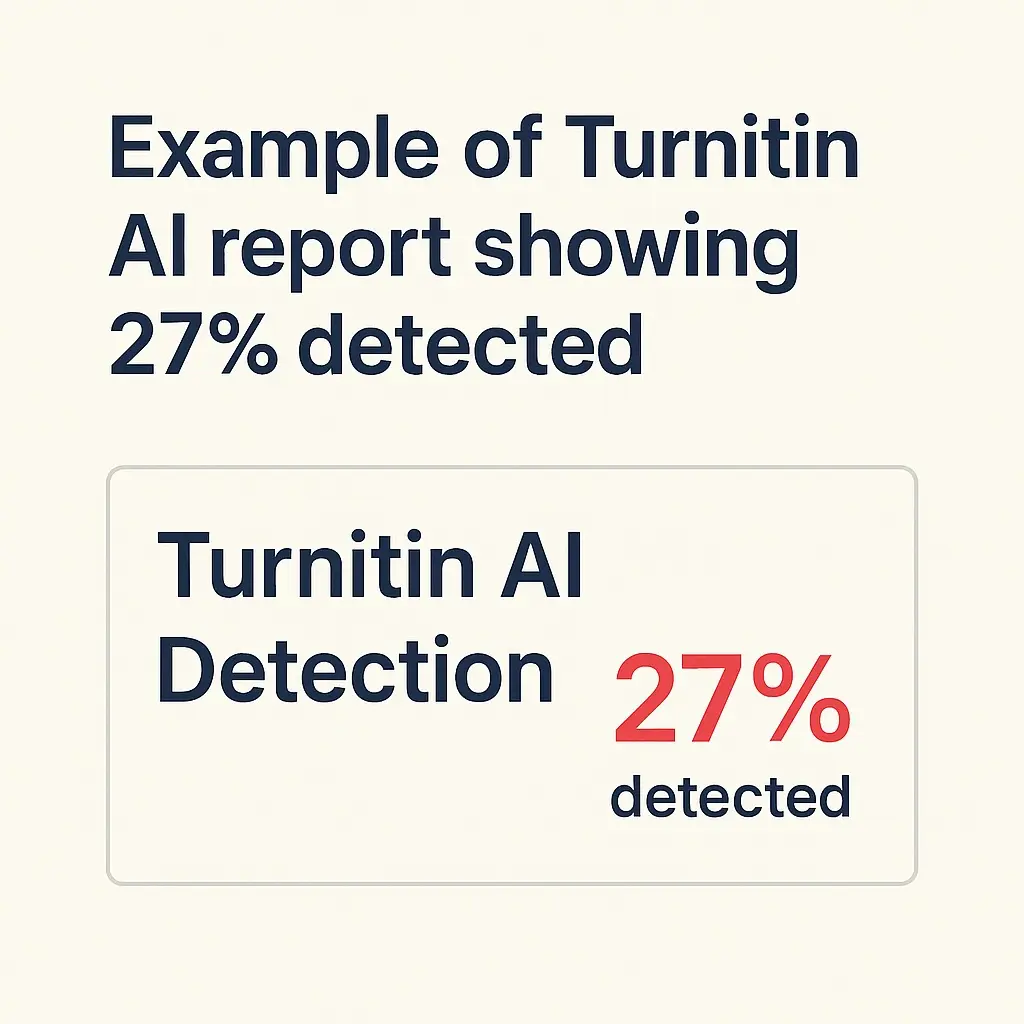 Example of Turnitin AI report showing 27% detected