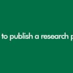 How to Publish a Research Paper