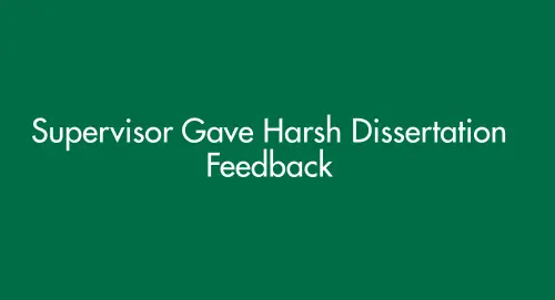 Supervisor Gave Harsh Dissertation Feedback? Here is What to Do Next