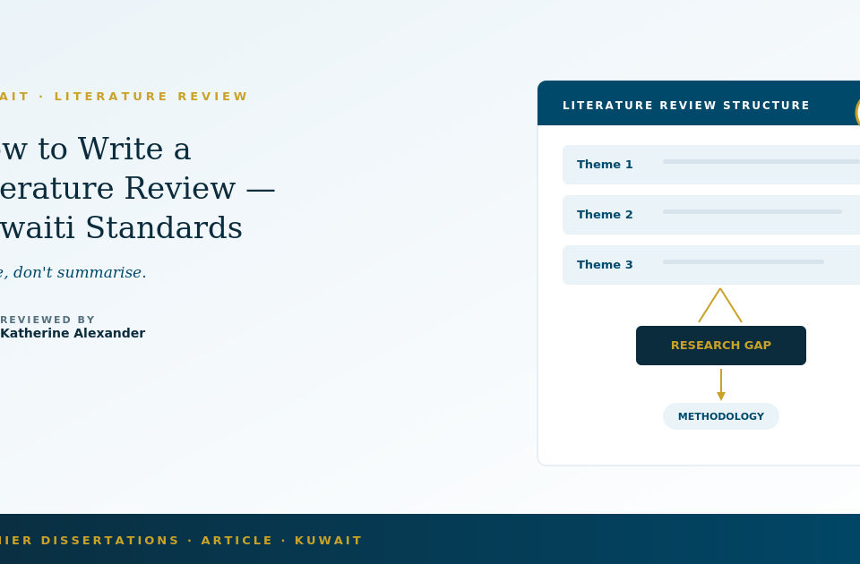 How to write a literature review for Kuwaiti universities - thematic structure and critical engagement guide