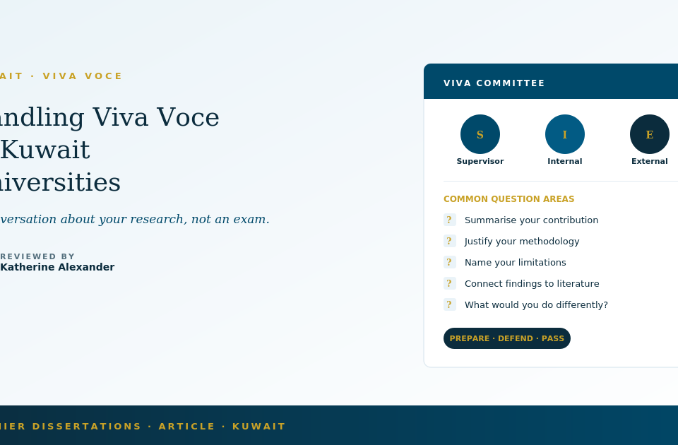 Handling viva voce at Kuwait universities - preparation guide and defence tips for postgraduate students