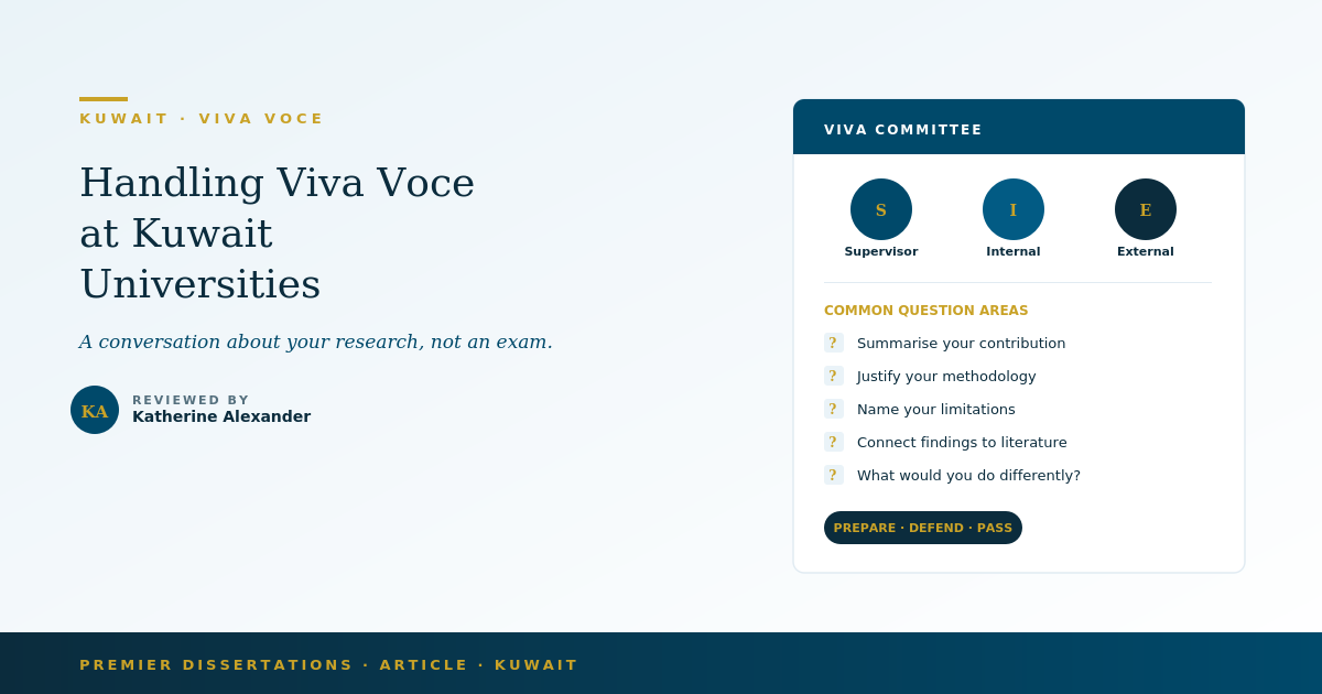 Handling viva voce at Kuwait universities - preparation guide and defence tips for postgraduate students
