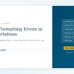 Common Formatting Errors in GCC Dissertations