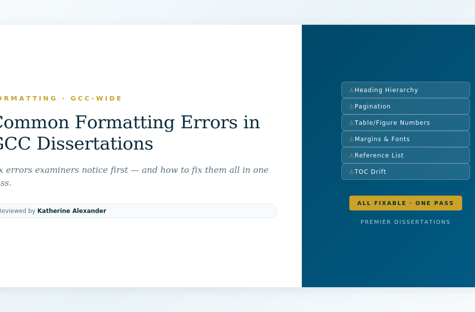Common Formatting Errors in GCC Dissertations