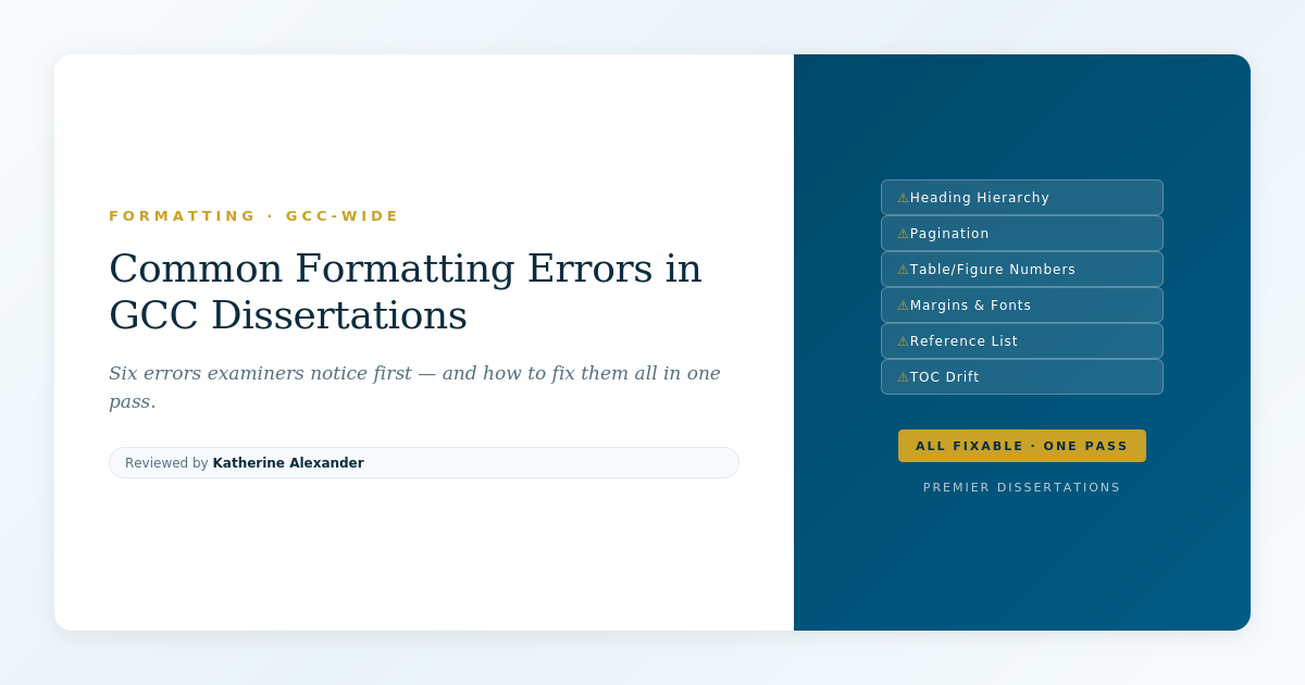 Common Formatting Errors in GCC Dissertations