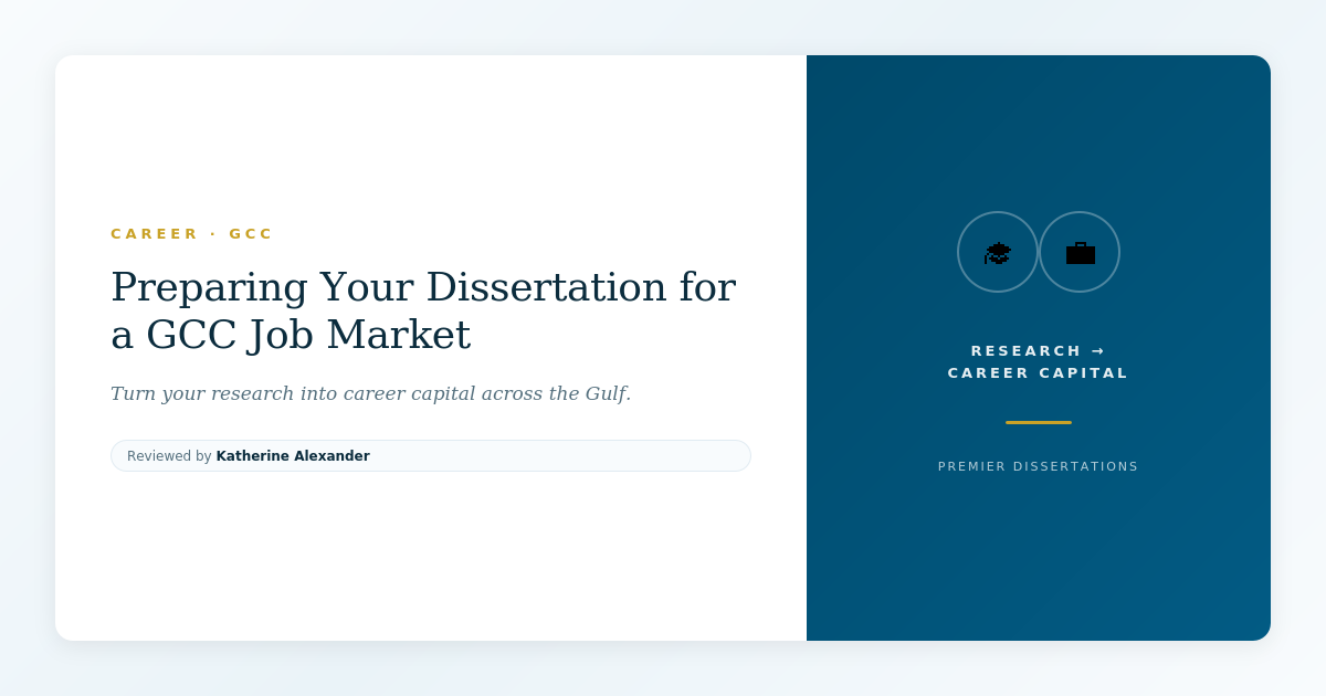 Preparing Your Dissertation for a GCC Job Market